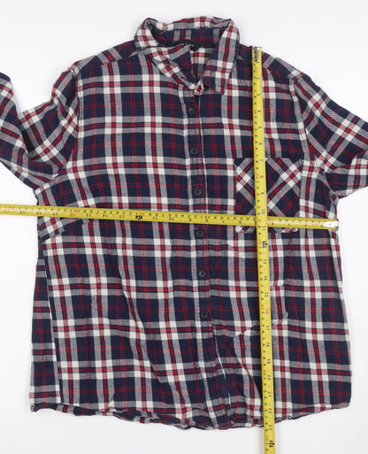 New Look Women's Multicoloured UK 10 Basic Plaid Cotton Shirt