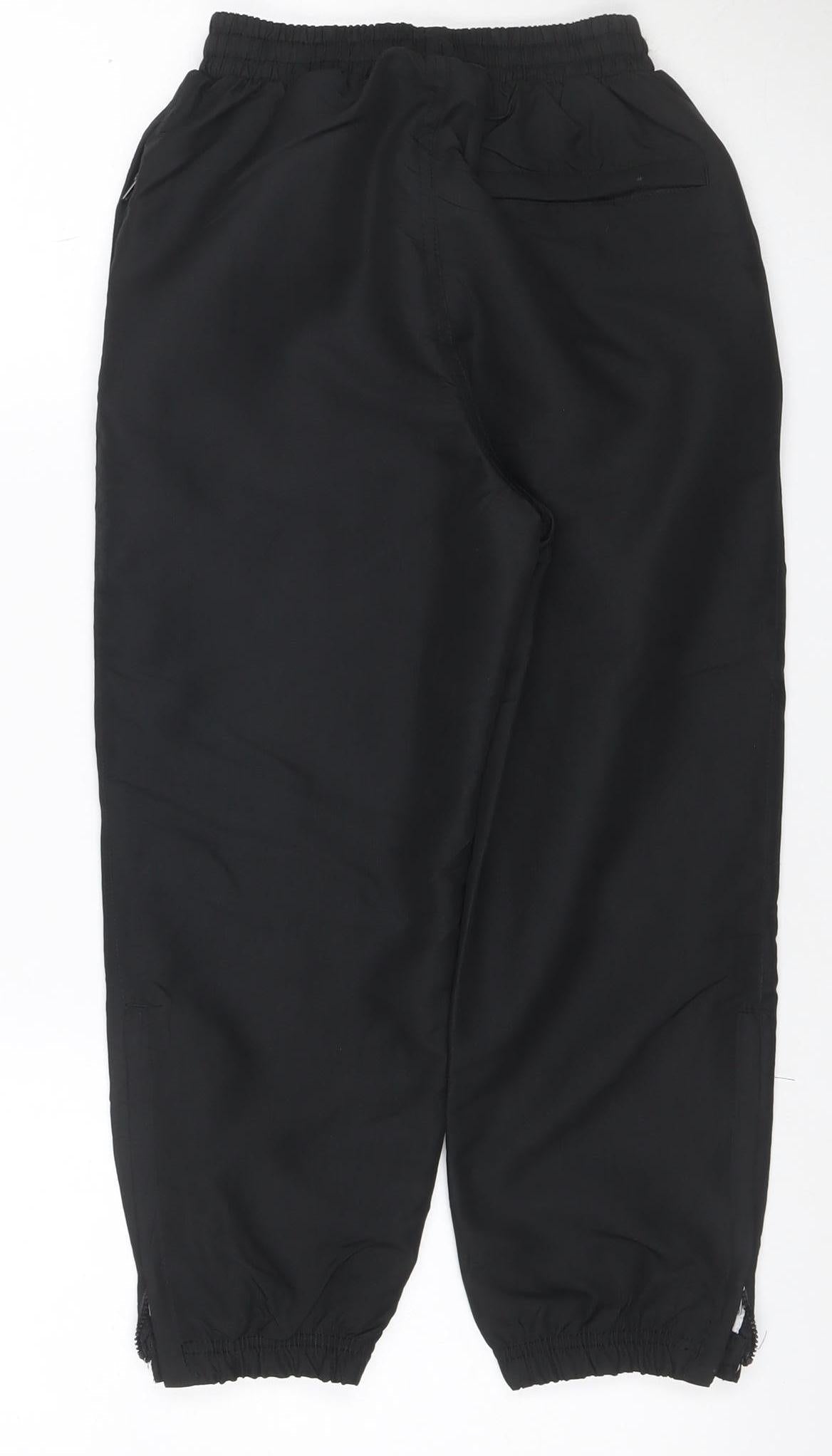 Lonsdale Boys Black 8 Years Track Pants Polyester Elastic Waist