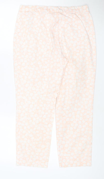 Marks & Spencer Women’s Pink Floral Cotton Stretch Trousers UK 10 Short