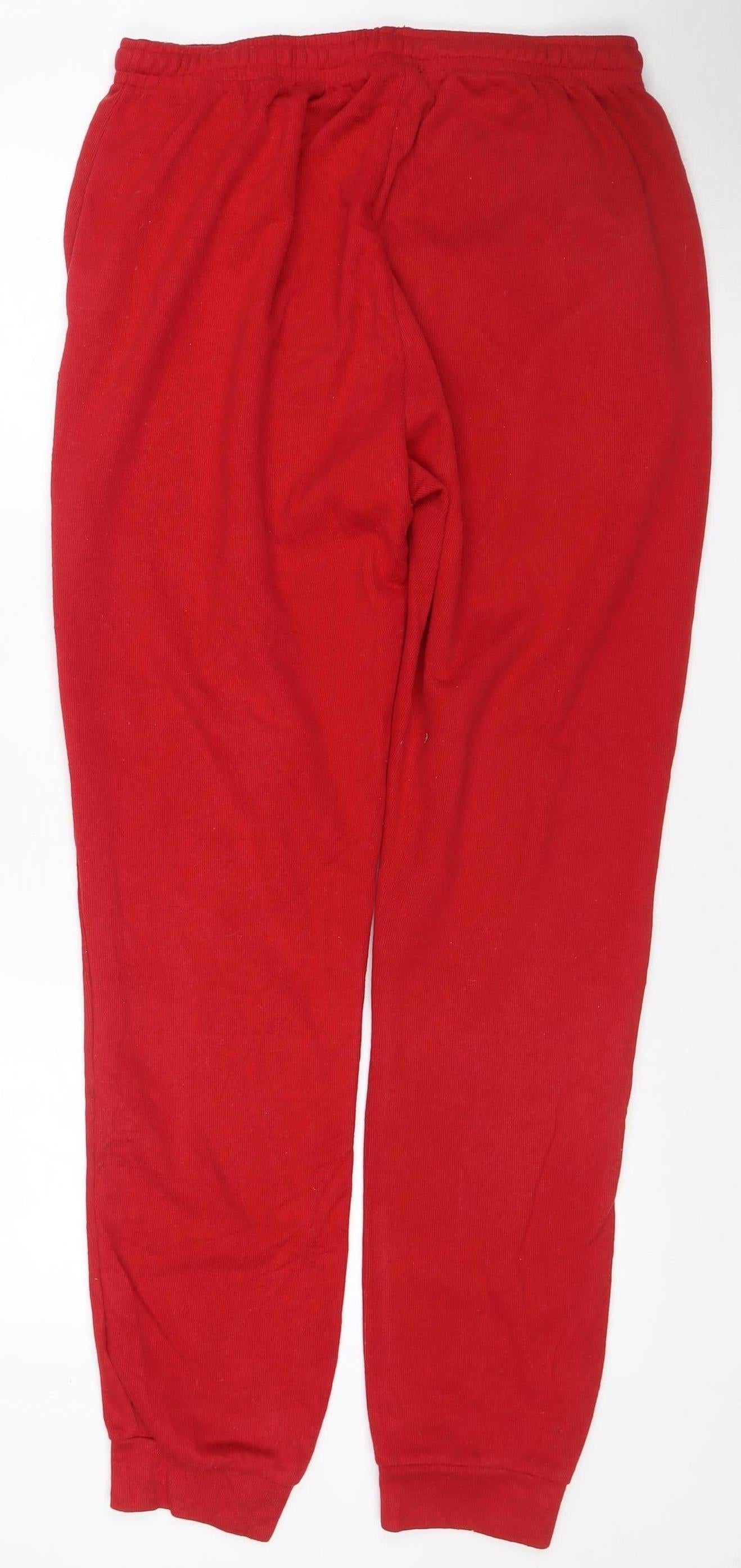 Lee Cooper Women Red UK 16 Sweatpants Jogger Drawstring Cotton Blend