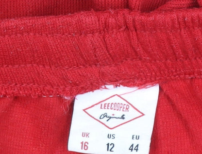 Lee Cooper Women Red UK 16 Sweatpants Jogger Drawstring Cotton Blend
