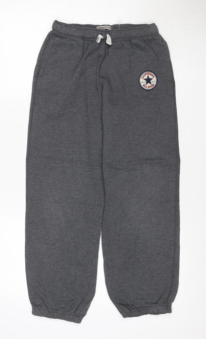Converse Boys Grey Jogger Trousers 12-13 Years Cotton Blend Logo