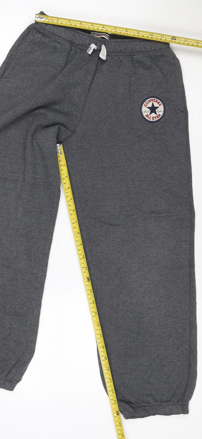 Converse Boys Grey Jogger Trousers 12-13 Years Cotton Blend Logo