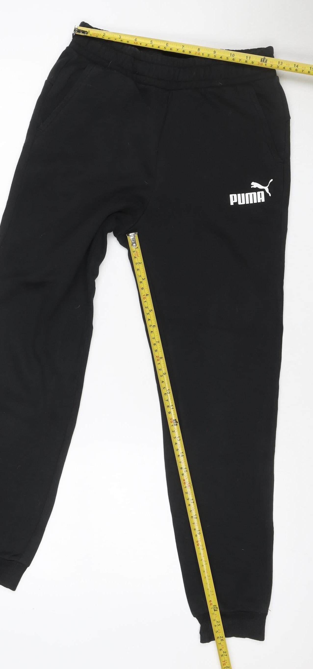 Puma Boys Black 13-14 Years Jogger Track Pants Elastic Waist