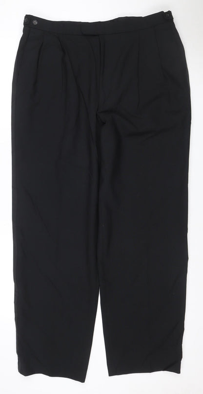 Marks & Spencer Women’s Black Size 20 Tall Wool Blend Dress Trousers