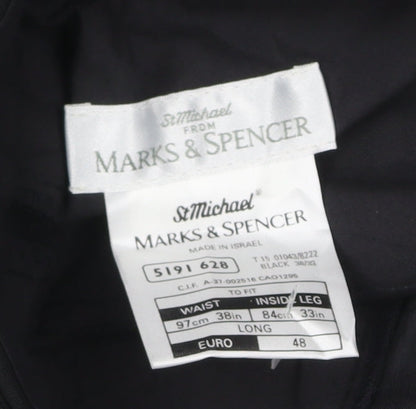 Marks & Spencer Women’s Black Size 20 Tall Wool Blend Dress Trousers