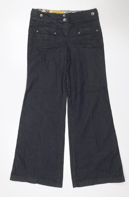 Next Women’s Black Size 18 Wide-Leg Cargo Jeans Button Fly