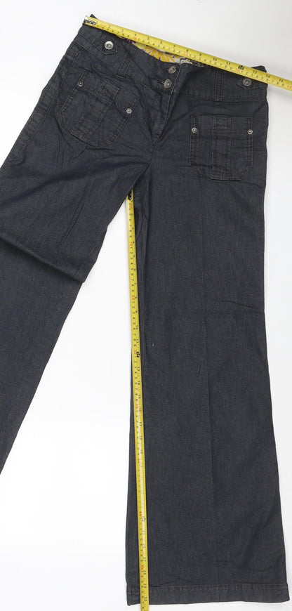 Next Women’s Black Size 18 Wide-Leg Cargo Jeans Button Fly