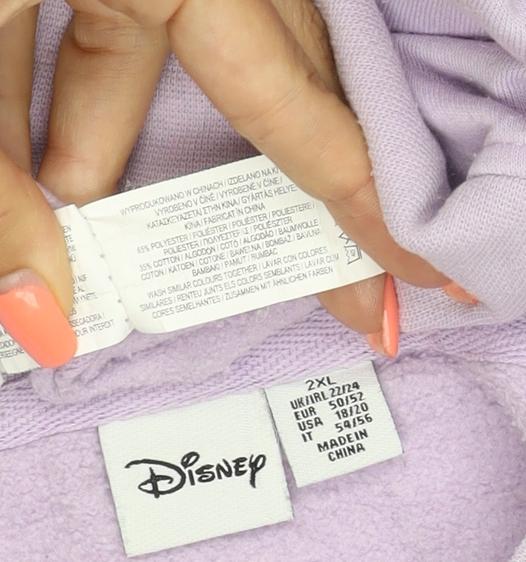Disney Women’s Purple XS Stitch Graphic Pullover Sweatshirt Crew Neck