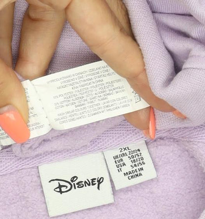 Disney Women’s Purple XS Stitch Graphic Pullover Sweatshirt Crew Neck