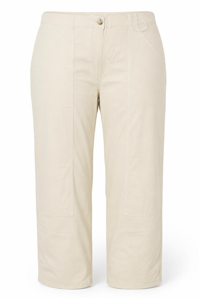 Marks & Spencer Women Ivory Size 22 Long Cargo Straight Trousers