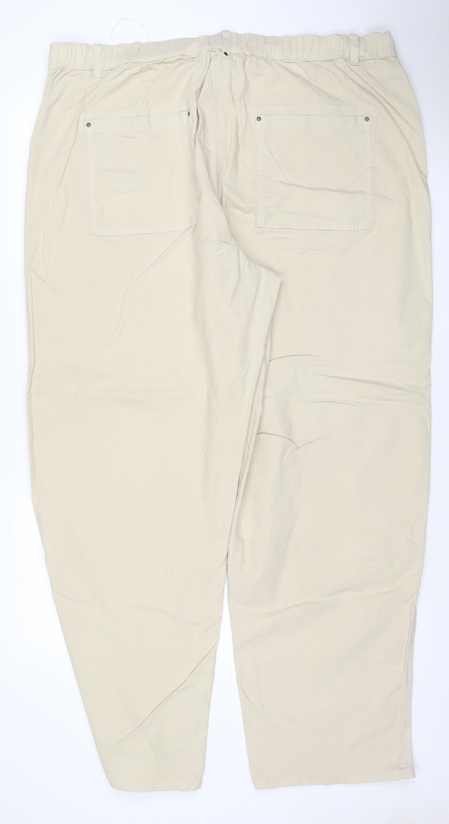 Marks and Spencer Women Ivory Size 22 Long Cargo Straight Trousers