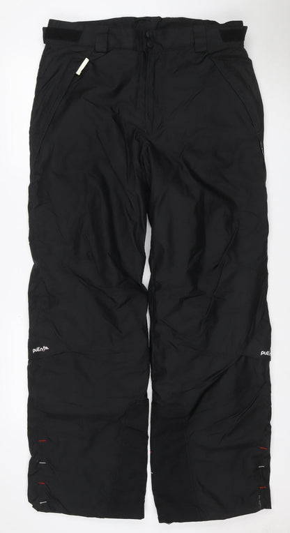 Wedze Men's Black L Ski Snow Pants 82cm Waist Insulated Waterproof