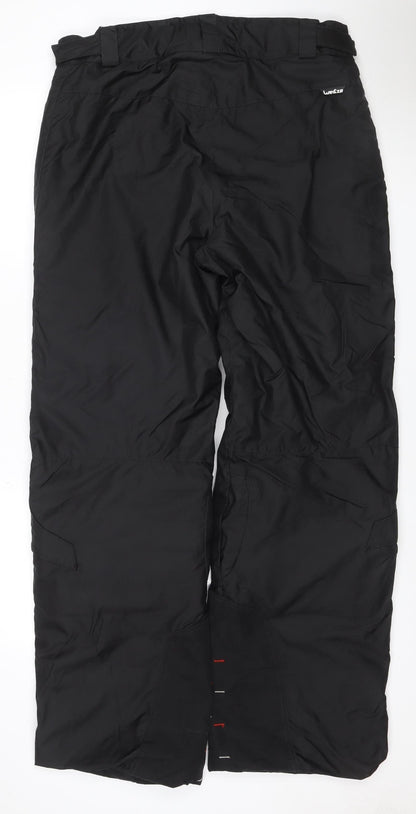 Wedze Men's Black L Ski Snow Pants 82cm Waist Insulated Waterproof