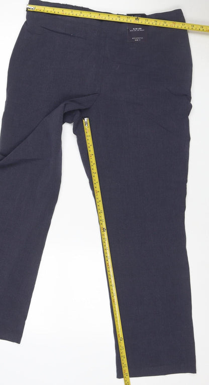 Marks & Spencer Women’s Navy UK 14 Slim Leg Stretch Trousers