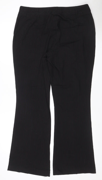 Marks & Spencer Women Black UK 18 Long Pinstripe Dress Trousers