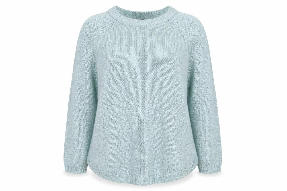 Marks & Spencer Women Blue UK 14 Sequin Knit Raglan Jumper