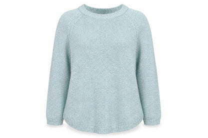 Marks & Spencer Women Blue UK 14 Sequin Knit Raglan Jumper