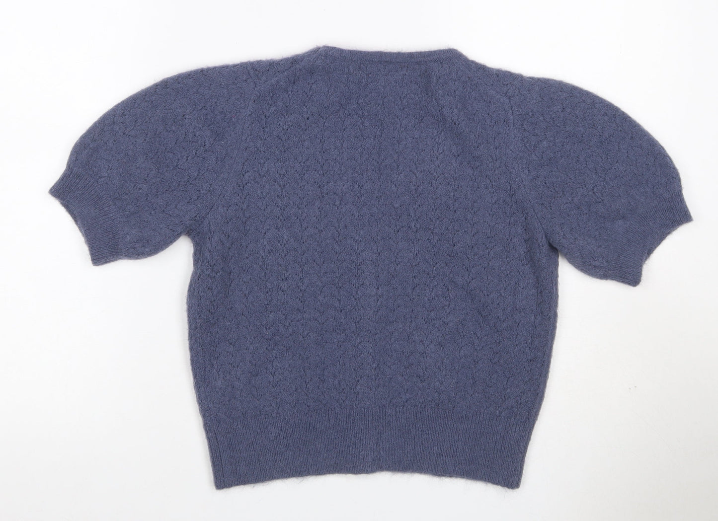 Boden Women’s Blue XS Wool Cashmere V-Neck Balloon Sleeve Cardigan