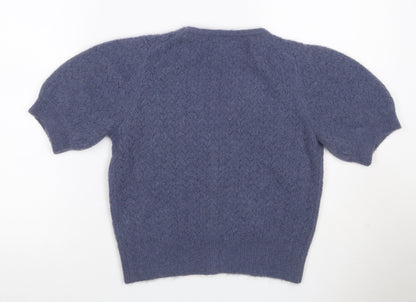 Boden Women’s Blue XS Wool Cashmere V-Neck Balloon Sleeve Cardigan