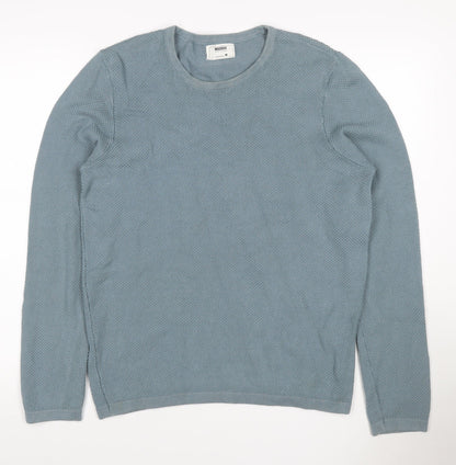 Maddox Men’s Blue Cotton Knit Crew Neck Pullover Jumper Size M