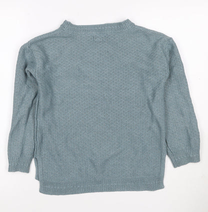 Fat Face Women’s Blue Knit Crew Neck Pullover Jumper UK 6