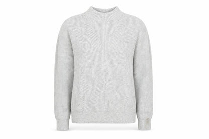 Marks & Spencer Women Grey Size 12 Cable Knit Mock Neck Raglan Jumper