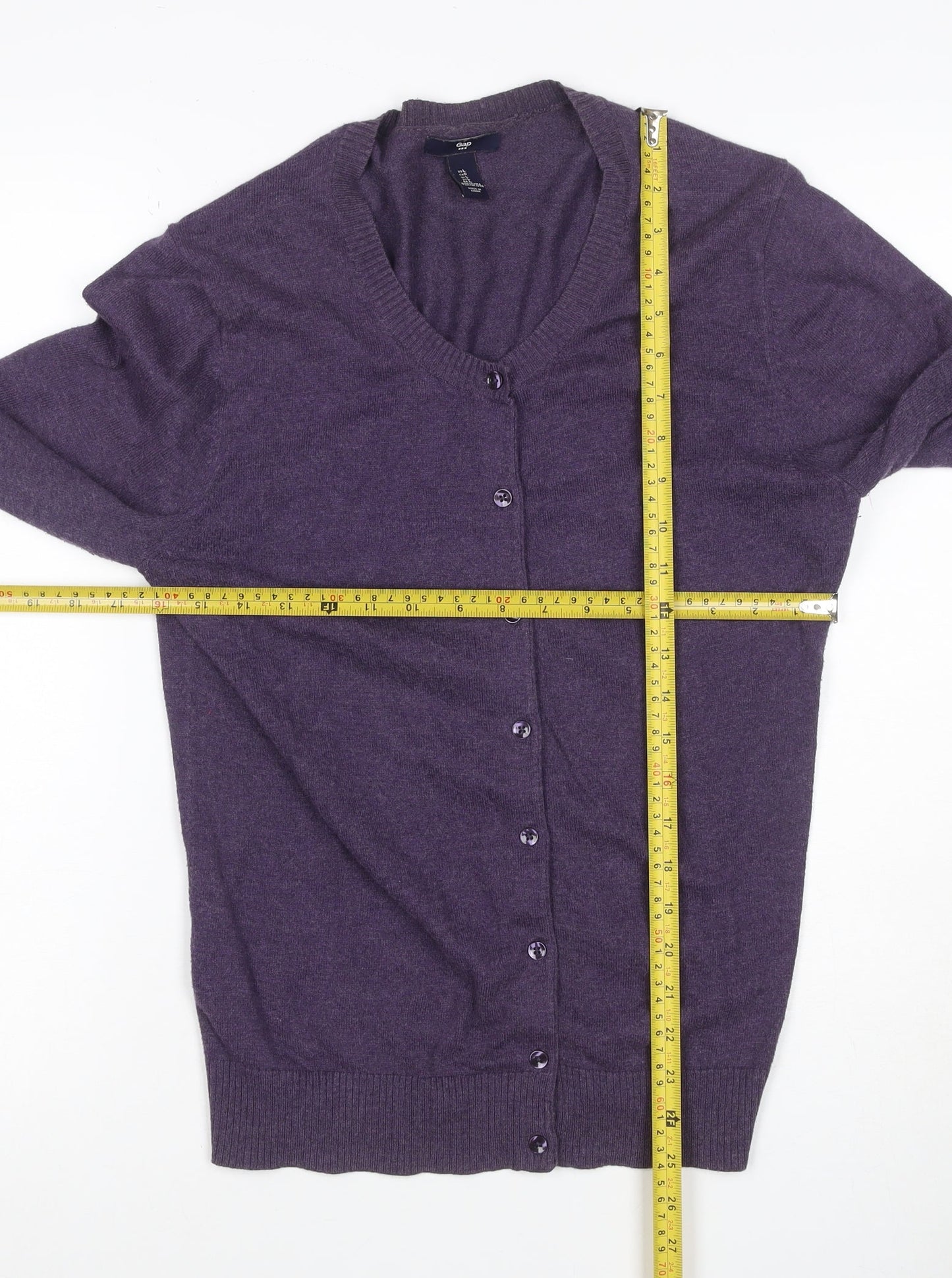 Gap Women’s Purple XL V-Neck Button Front Fine Knit Cardigan