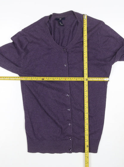 Gap Women’s Purple XL V-Neck Button Front Fine Knit Cardigan