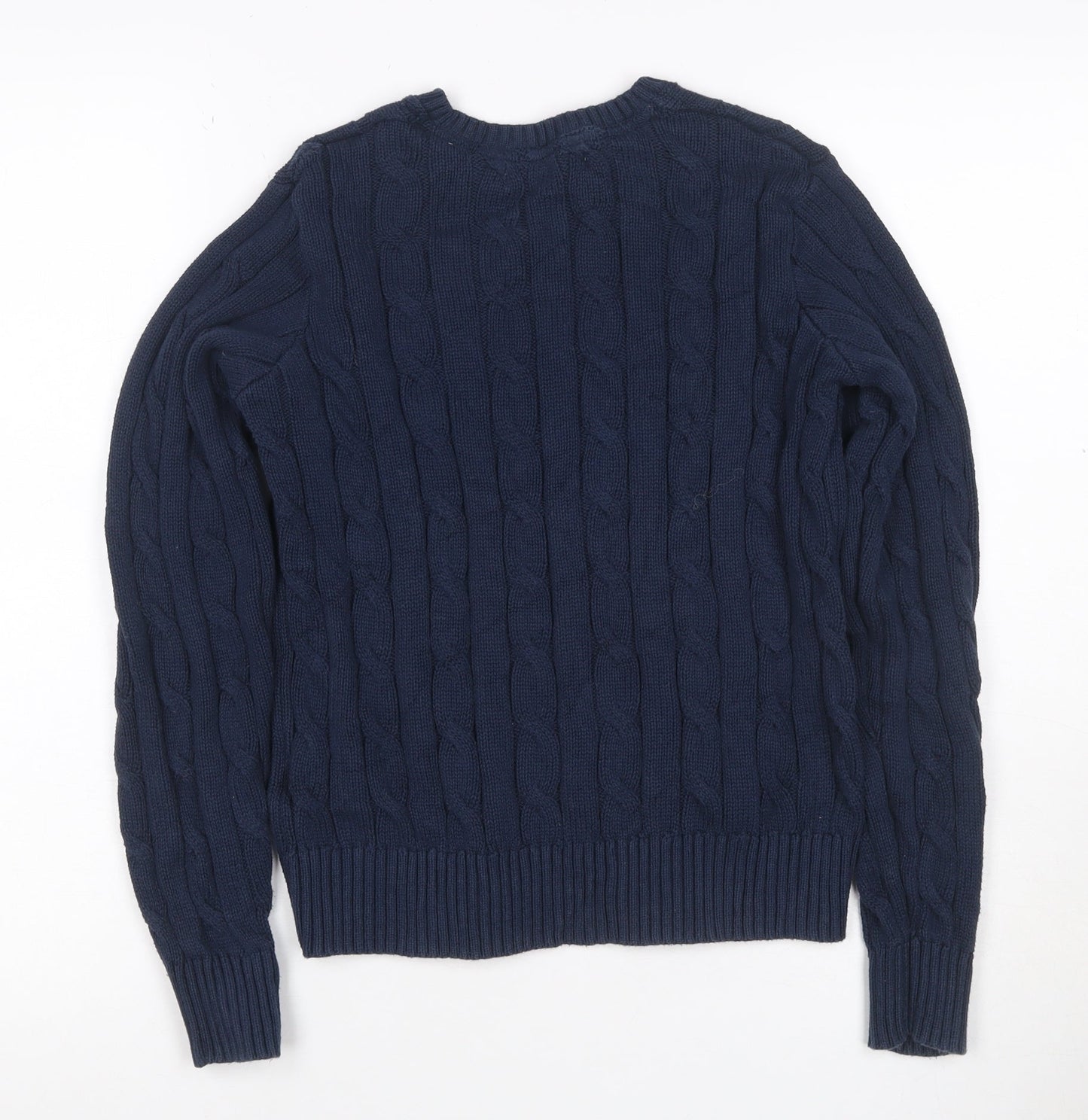 U.S. Polo Assn. Women’s Blue UK 10 Cable Knit Cotton Jumper