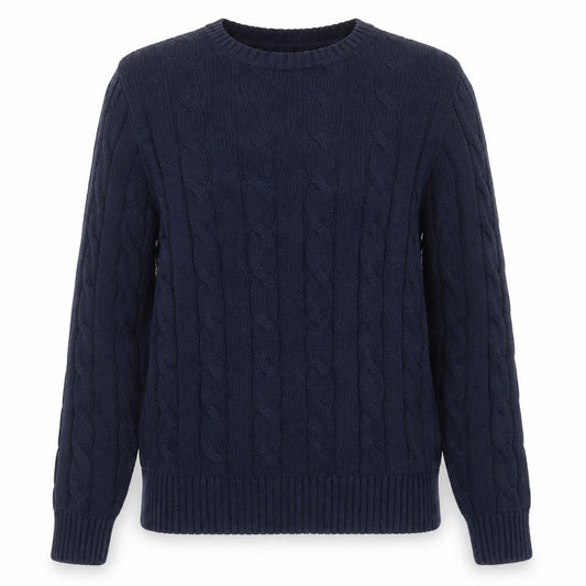 U.S. Polo Assn. Women’s Blue UK 10 Cable Knit Cotton Jumper