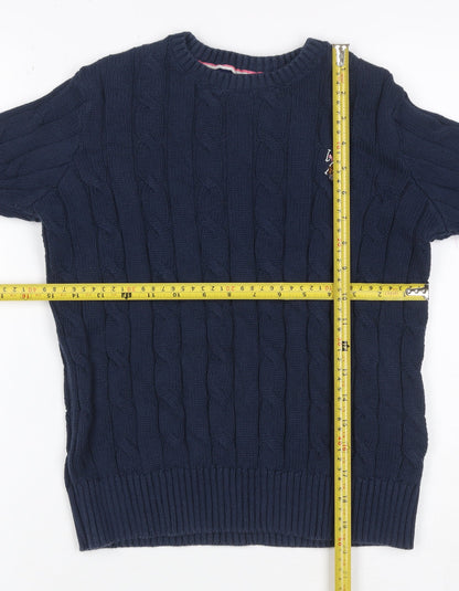 U.S. Polo Assn. Women’s Blue UK 10 Cable Knit Cotton Jumper