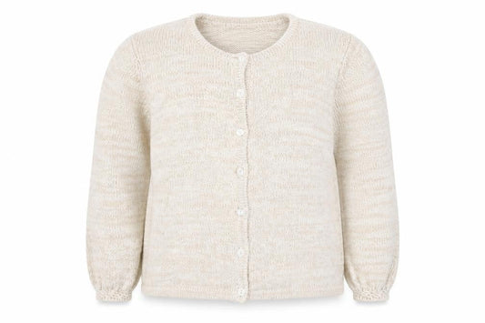 Orvis Women Ivory L Ramie Cotton Button Knit Cardigan