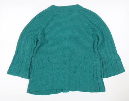 Marks and Spencer Women Green UK 14 V-Neck Knit Button Cardigan