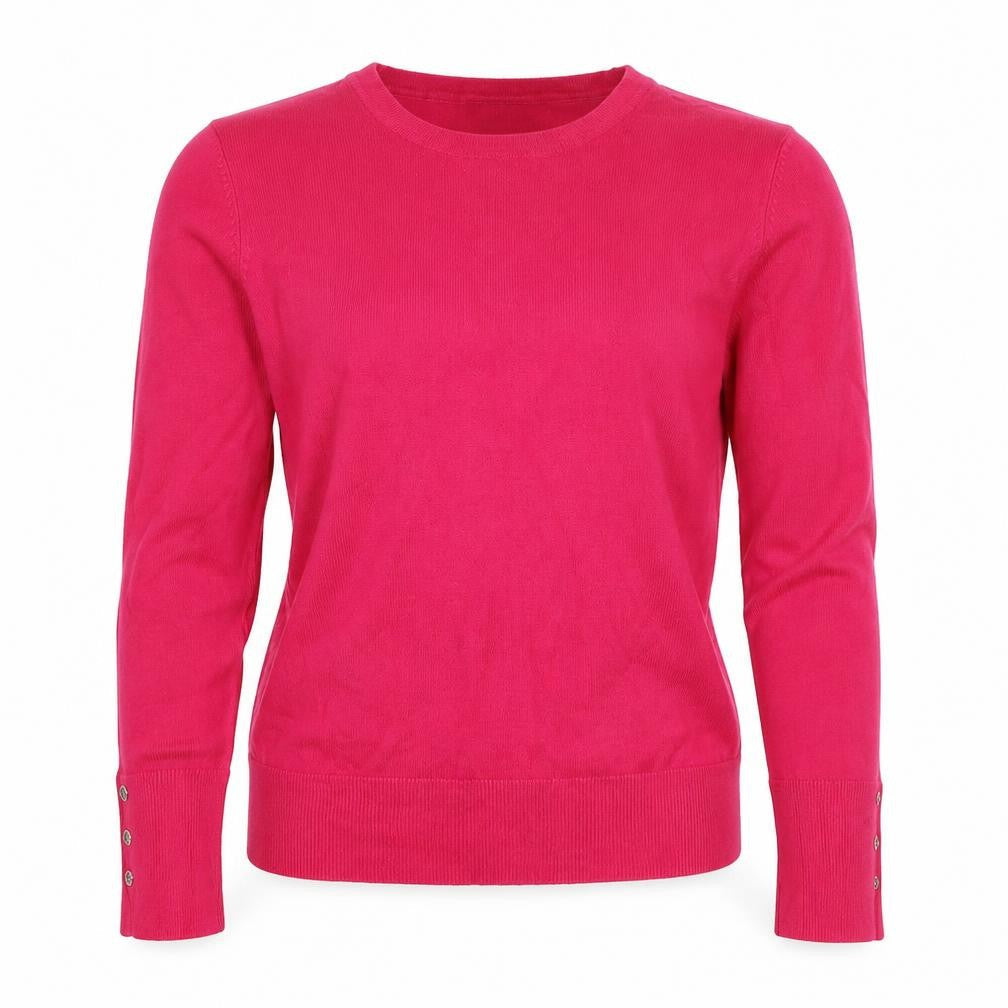 M&Co Women’s Pink Size 14 Petite Round Neck Raglan Knit Jumper