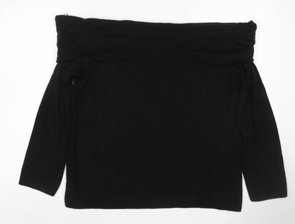 Marks and Spencer Women Black Size 22 Boat Neck Knit Jumper