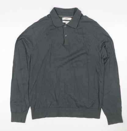 Marks and Spencer Men’s Grey Size S Long Sleeve Knit Polo