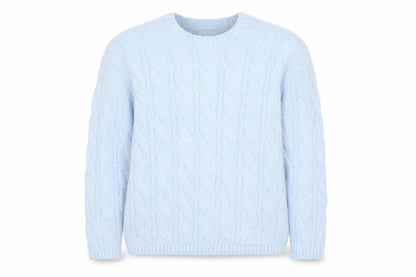Marks and Spencer Women's Blue M Cable-Knit Crew Neck Pullover Jumper