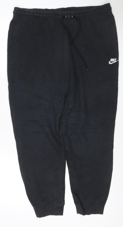 Nike Men’s Black XL Fleece Joggers Drawstring Cuffed Sweatpants