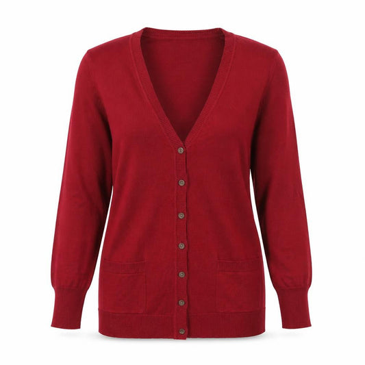 Liz Claiborne Women’s Red XL V-Neck Button Pocket Cardigan