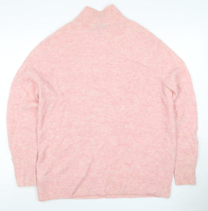 & Other Stories Women Pink S Mohair Blend Mock Neck Raglan Jumper