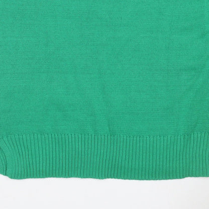 Stradivarius Women Green M V-Neck Sleeveless Knit Jumper Vest
