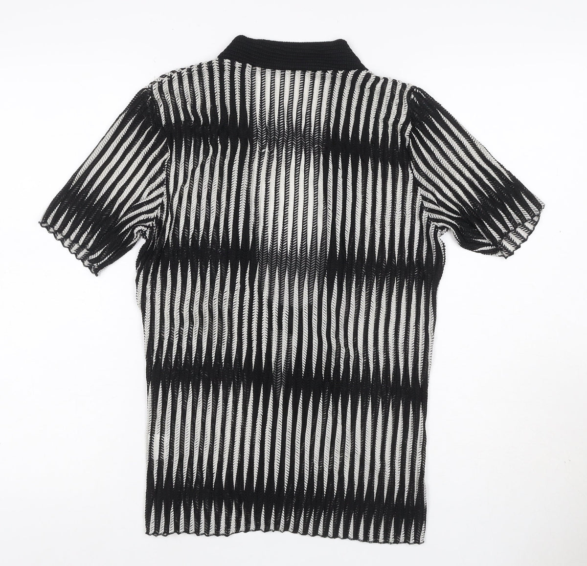 Just Elegance Women’s Black White Stripe Kimono Knit Top Size 14
