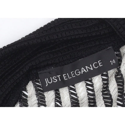 Just Elegance Women’s Black White Stripe Kimono Knit Top Size 14