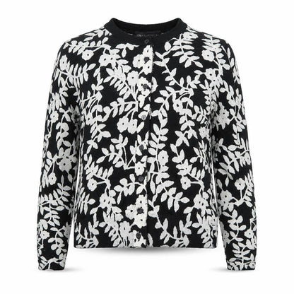 Marks & Spencer Women Black Floral Knit Cardigan UK 8 Long Sleeve
