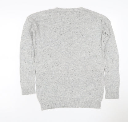 Marks and Spencer Women Grey UK 8 Reindeer Christmas Sequin Jumper