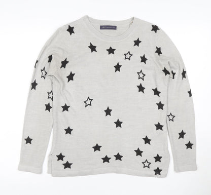 Marks and Spencer Women Grey Star Print Knit Jumper Size 10