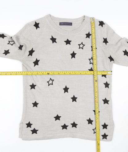 Marks and Spencer Women Grey Star Print Knit Jumper Size 10