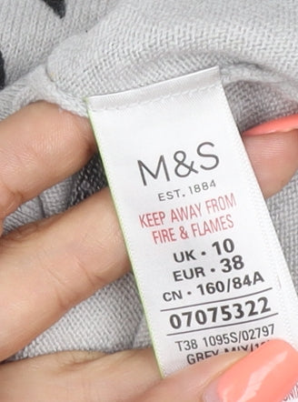 Marks and Spencer Women Grey Star Print Knit Jumper Size 10