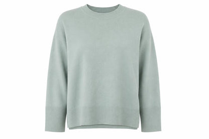 Abercrombie & Fitch Women Green L Relaxed Crew Neck Knit Jumper